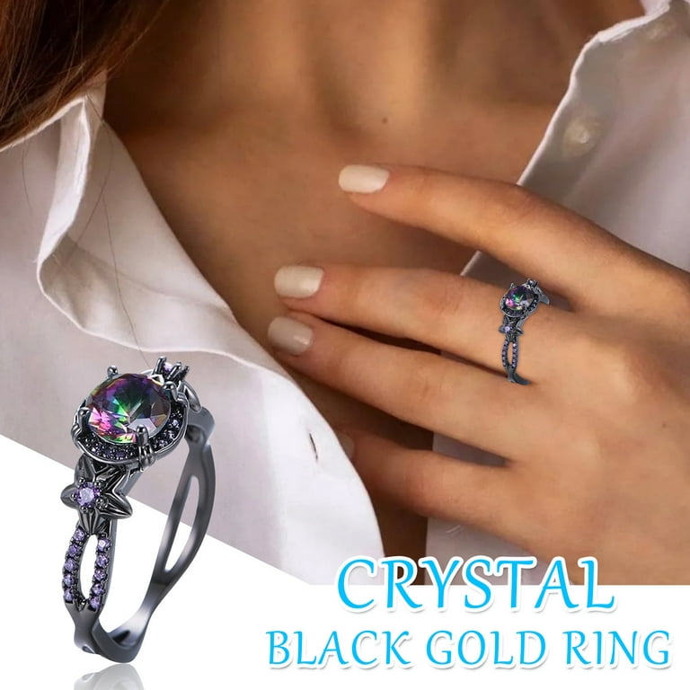 Color Diamond Black Fashion Ring Ring All- Purple Ring Acrylic Rings Size 6  Pretty Rings Dome Rings Little Girl Adjustable Rings Diamond Ring Thumb  Rings Women Teen Girl Jewelry Set Band Rings