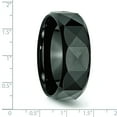 thumbnail image 5 of Ceramic Black Faceted 8mm Mens Wedding Ring Size 9.5, 5 of 6