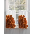 thumbnail image 3 of Tier Curtains 45 Inches Long, Burnt Orange Window Treatment Curtain Drapes, Sparkle Gold Stained Floral Flower Art Window Half Privacy Curtains for Bedroom Bathroom, 42"x45", 2 Panels, 3 of 7