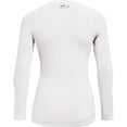 thumbnail image 2 of Under Armour  HG  Compression LS  Tops White Small, 2 of 2