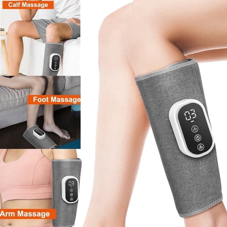 Wireless Calf Massager,360° Air Pressure Hot Compress Electric Airbag Compression Leg Massage Wrap 3 Modes 3 Heating Levels for Foot Calf Muscle Relax