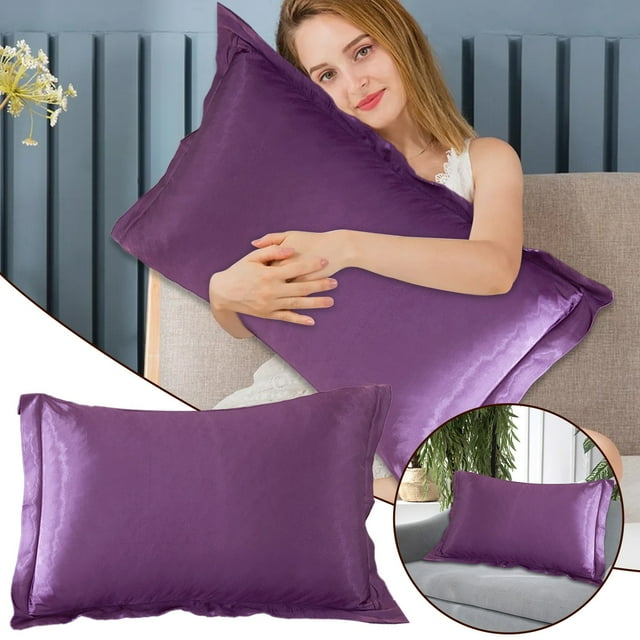 Oliegs Heated Blanket Solid Color Faux Silk Pillowcase Silk No Zipper Envelope Pillow Pillow Cover Chocolate