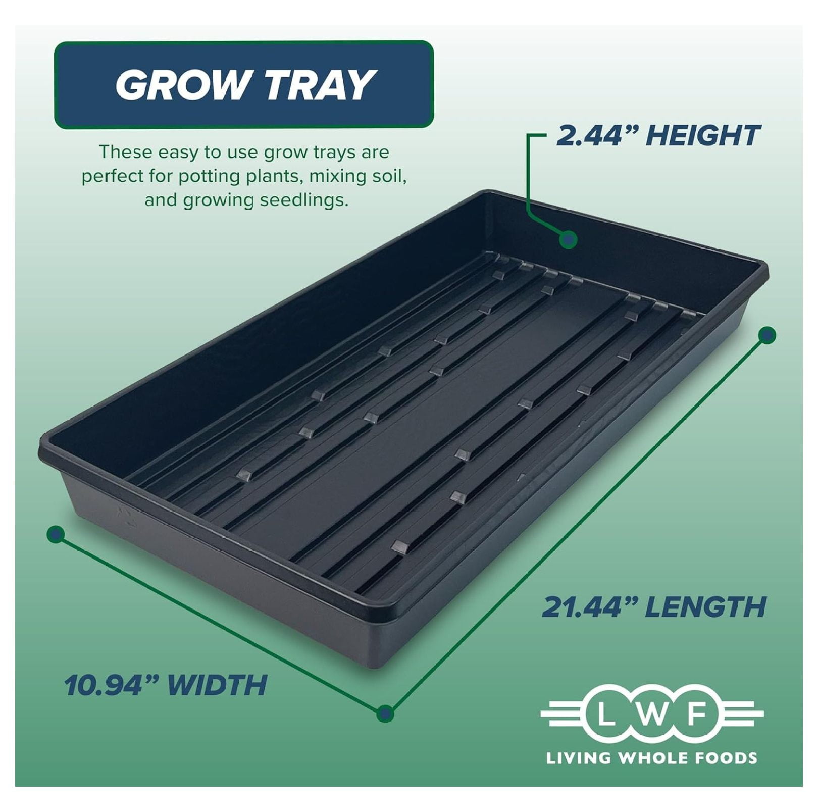 Plant Growing Trays No Drain Holes XYT 20x10-Inch for Seed Starter Indoor Microgreens 10 Pack