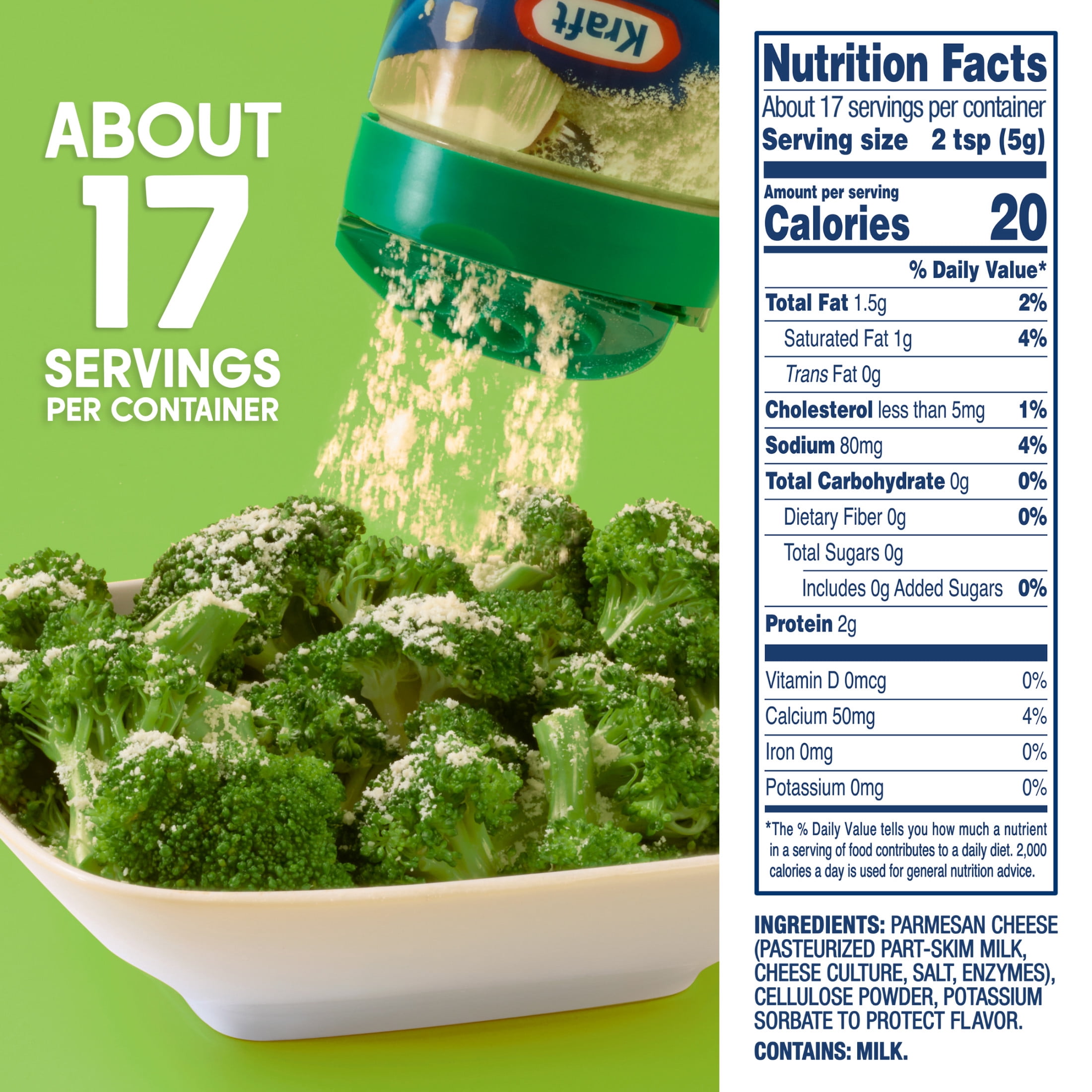 Kraft Natural Grated Parmesan Cheese Shaker, 3 oz Bottle
