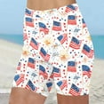 thumbnail image 2 of successthop Independence Day Shorts Womens Pull On Shorts Ladies Print Baggy Breathable Beach Vacation Clothes Red 2XL, 2 of 5