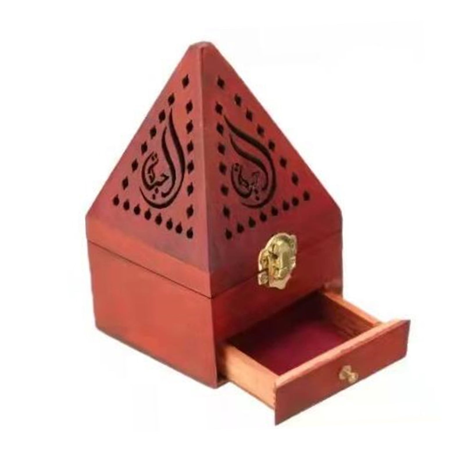 10 free Scented Cones Scented Wooden Incense Burner Incense cone Holder Chest 