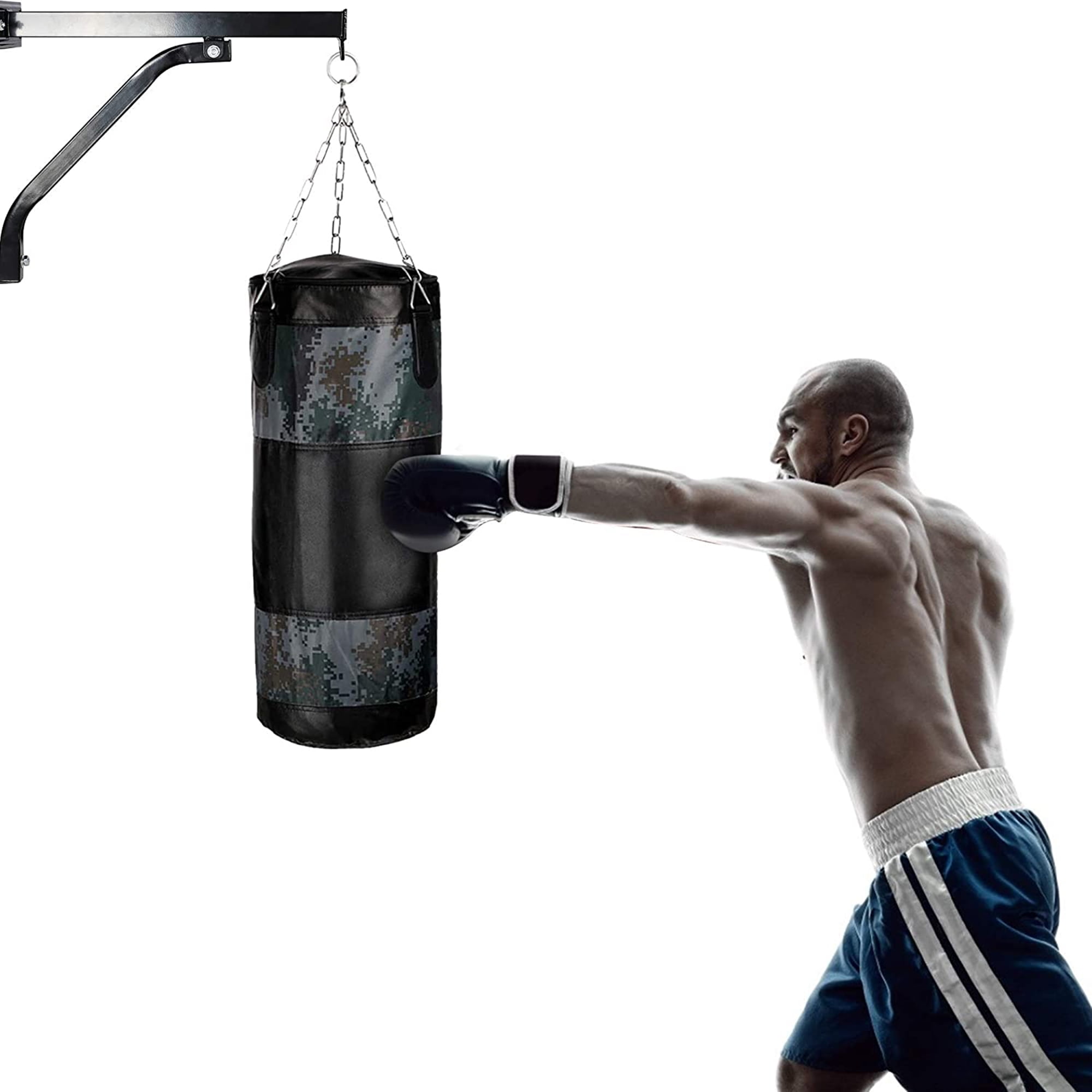 Punch Bag Bracket Wall Mount Heavy Duty Boxing Bag Hanger Punch Focus Speed Stands Steel Frame Ceiling Hook Rack MMA Training Home Gym Excersice Fitness Hand Wraps Men Women Bandages Gift