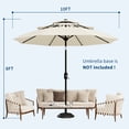 thumbnail image 2 of Garvee 10ft 3-Tier Vented Patio Umbrella, 8 Sturdy Ribs, Crank Lift, Push Button Tilt, Beige, 2 of 8