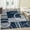 Navy Blue, variant on Haperlare Machine Washable Area Rugs Contemporary Circle Print Ultra-Thin Rugs for Home Office Family Room,Cyan Carpet,10'x13'