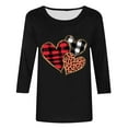 thumbnail image 4 of Goodtrade8 3/4 Sleeve Tops for Women Valentine Plus Size Pullover Spring Summer Crew Neck Gifts for Girlfriend Womens T-Shirts Trendy, 4 of 5