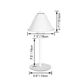 thumbnail image 2 of FSLiving Table lamp with Rechargeable Battery Operated Light Bulb by Remote, Wireless Timer RGBW Bedside Reading Light Simple Downward White Desk Lamp for Bedroom, Console, End Table, 1 Light, 2 of 7