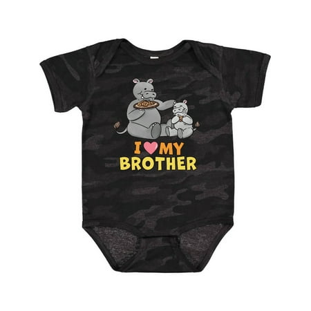 

Inktastic I Love My Brother Hippos Gift Baby Boy or Baby Girl Bodysuit