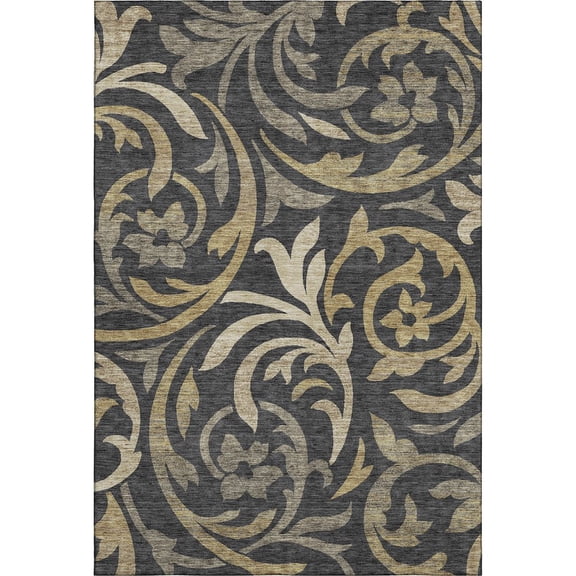 Dalyn Rugs Premium Machine Washable Mayfield AMF764 Black 5' x 7'6" Rug