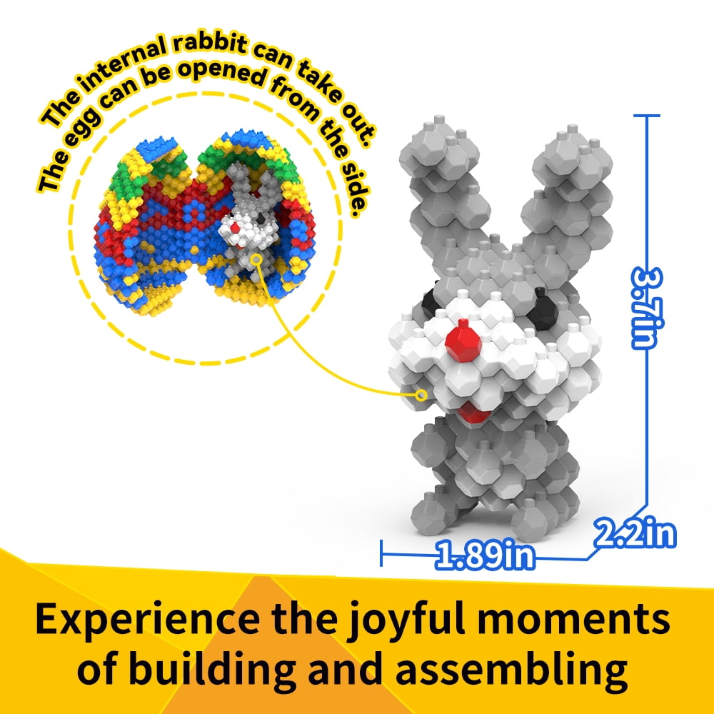 Kadele Easter Egg Building Animal Model Kit Micro 3D 636 Pieces 1-Pack