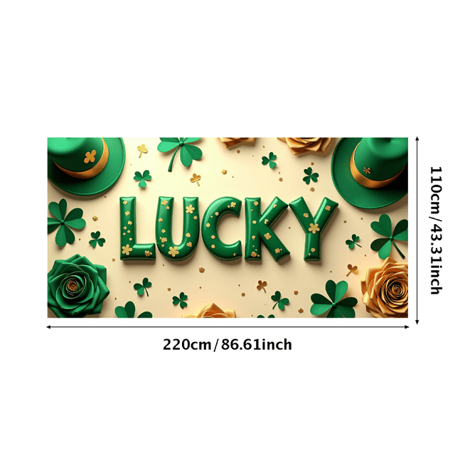St Patricks Day Backdrop Banner Shamrock Decorations Irish Luck Party Background Flower Props Green Hat Festival Decor Gift Events Photography