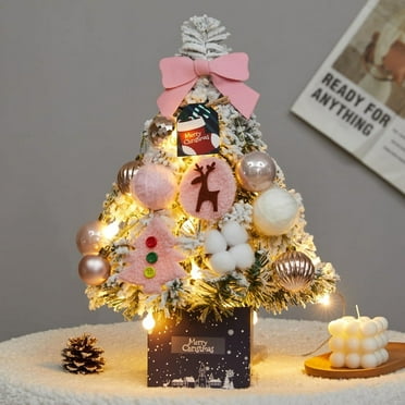 NAMZI 18 Inch Tabletop Christmas Tree, Without lights,Artificial Mini Xmas Pine Tree Ornaments,Christmas Decoration Tree Decor,A