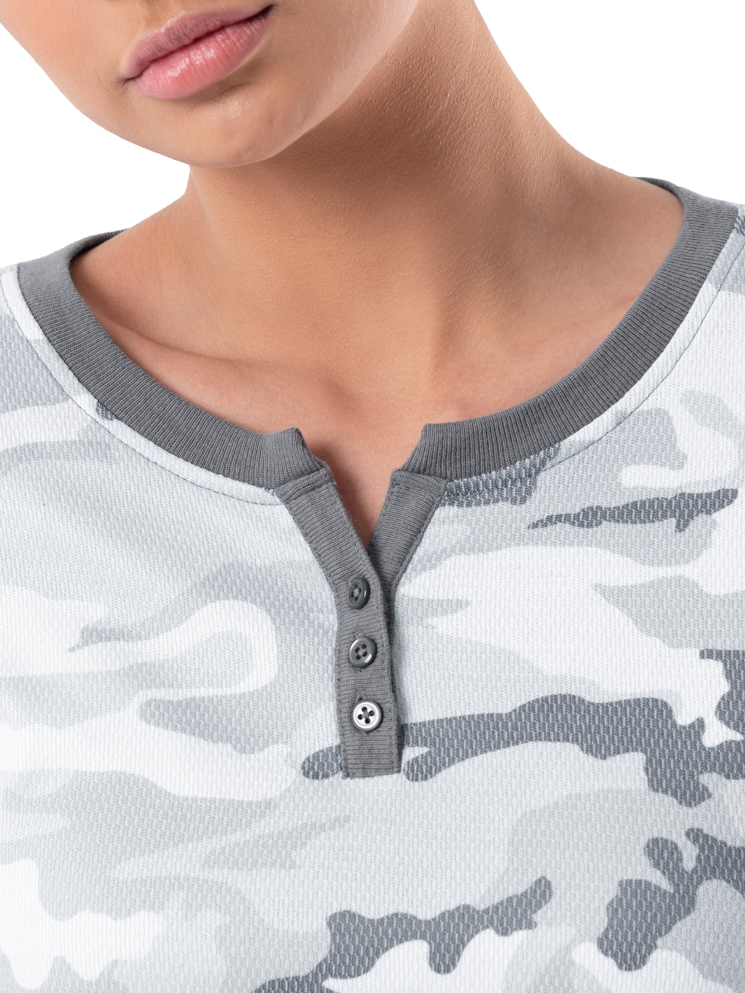 Fruit of the Loom Women's and Women's Plus Thermal Henley Top & Bottom Set