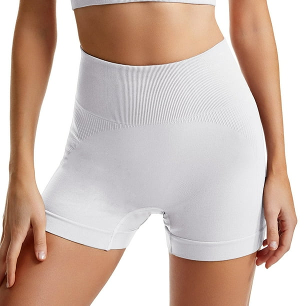 Pantalones cortos de fitness de cintura alta para mujer - Pantalones cortos de yoga y running elásticos en 4 direcciones y opacos - S-L