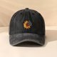 thumbnail image 2 of Gorra de béisbol con estampado de mariposa y girasol, sombrero vintage desgastado lavado para hombre, 2 of 4