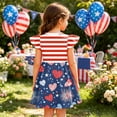 thumbnail image 4 of Grblisyd 4th of July Girls Dresses Size 10-12 Crew Neck Sleeveless American Flag A-Line Dress Independence Day Tank Dress, 4 of 6