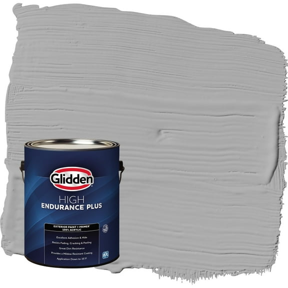 Glidden HEP Flagstone / Gray Satin Exterior Paint with Primer, 1 Gallon