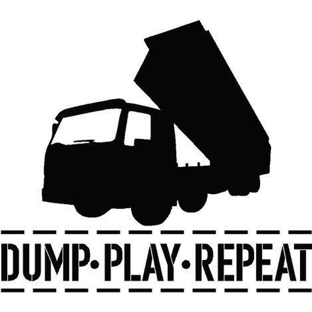 DIY Dump Play Repeat Vinyl Adhesive Wall Art Decal Quotes Stick And