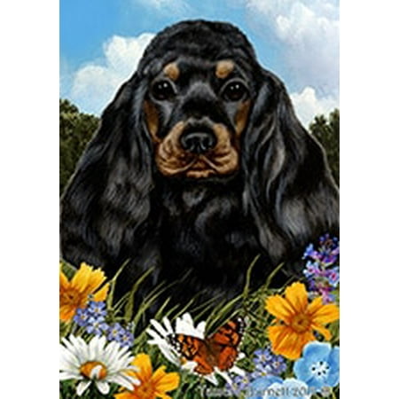 Cocker Spaniel Black and Tan - Best of Breed Summer Flowers Garden Flags