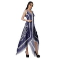 thumbnail image 2 of Moomaya Robe à Ourlet Asymétrique pour Femmes, Robe à Bretelles Spaghetti à Dos Nu avec Mouchoir, 2 of 4