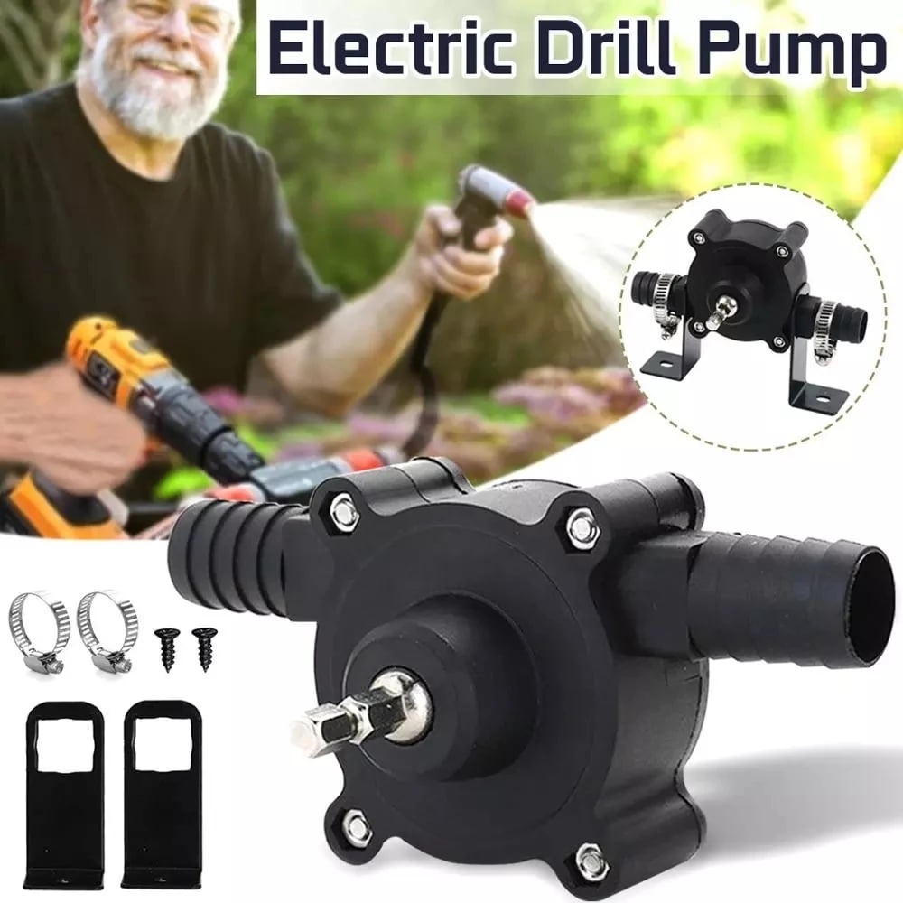 2 Set Multipurpose SelfPriming Drill Water Pump Mini Portable Outdoor Garden Pump for Draining