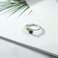 thumbnail image 4 of Gem Stone King 925 Sterling Silver Green Peridot and Blue Sapphire Bypass Ring for Women (0.89 Cttw, Gemstone August Birthstone, Round 4MM, Available in Size 5, 6, 7, 8, 9), 4 of 5
