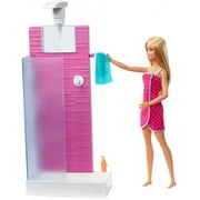 Barbie Estate Doll & Shower Playset with Accessories