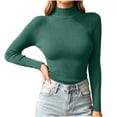 thumbnail image 3 of Liuinsasek Womens Turtleneck Sweater Solid Color Winter Base Layer Knitwear Slim Pullover Trendy Basic Versatile Clothing, 3 of 8