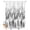 Gray, variant on Split Shower Curtain for Transfer Bench, Purple Forest Fabric Shower Curtains for Bathroom, Contemporary Silhouette Abstract Art Tub Sliding Transfer Bench Waterproof Bath Curtains 72"x72"