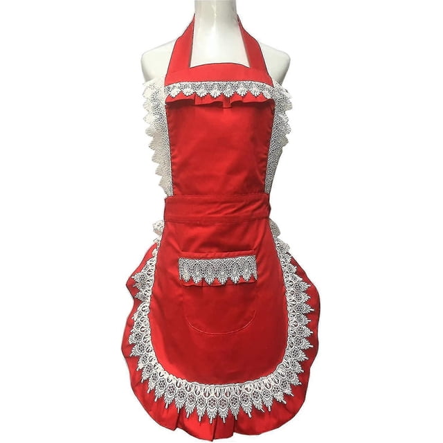 Delantal de cocina ajustable e impermeable para mujer con bolsillos (rosa) (santanxing) Stcyv