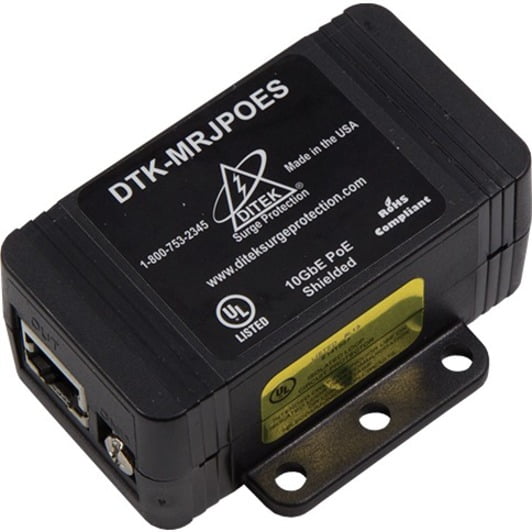 Ditek DTK MRJPOES Single Channel 10GbE PoE Sheilded RJ45 Connection 