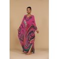 thumbnail image 2 of Bsubseach Fashion V Neck Paisley Print Batwing Sleeve Kaftan Maxi Dress Women Beach Cover Up Caftan, 1 Pack (One Size), 2 of 6