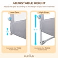 thumbnail image 6 of RUPOUN Toddler Bed Rail for Kids, Swing Down Safety Guardrail, Universal Fit for Full, Queen and Adult Mattresses, Easy Installation, 6 of 9