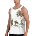 thumbnail image 2 of KLL Cowboys Riding A Horse Near A Tree Print Men's Muscle Gym Workout Stringer Tank Tops Bodybuilding Fitness T-Shirts Tank Tops Men-Large, 2 of 7
