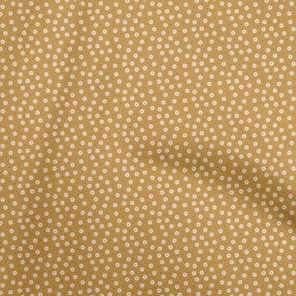oneOone Cotton Cambric Dark Mustard Fabric Floral Quilting Supplies Print Sewing Fabric By The Yard 56 Inch Wide