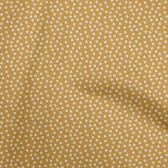 oneOone Velvet Dark Mustard Fabric Floral Sewing Material Print Fabric By The Yard 58 Inch Wide