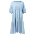 thumbnail image 4 of Sngxgn Women's Color Block Tiered Summer Dresses Adjustable Strap Flowy Dress Beach Sundress(Blue,XXL), 4 of 4