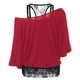 thumbnail image 3 of Gibobby Blusas De Moda Blusa Camisa de manga Tops Encaje Mujer Suelta Más Largo Casual Tamaño Blusa de mujer（Rojo， S), 3 of 5
