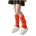thumbnail image 2 of SYMOID Womens Orange Acrylic Rib Knit Leg Warmers - One Size Fits All, Soft & Warm, Scalloped Edge, Ideal for Fall & Spring,Size Free Size, 2 of 9