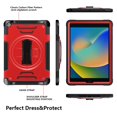thumbnail image 2 of Decase Shockproof Case for iPad 9th/ 8th/ 7th Generation 10.2", Military Grade Protection Rotating Stand Hand Strap Shoulder Strap Kids Friendly Bumper Rugged Case for iPad 10.2 inch 2021-2019,Red, 2 of 9