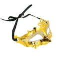 thumbnail image 1 of Unique Bargains 1 Pc Electroplated Half-face Party Mask Gold Tone Plastic, 1 of 5