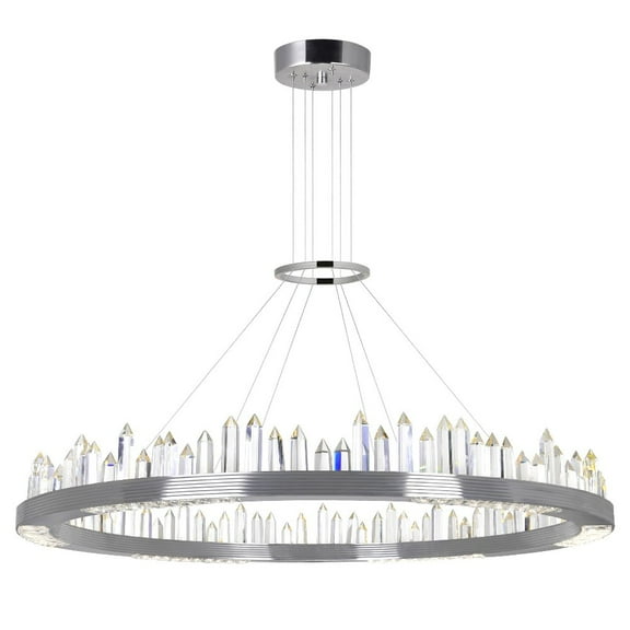CWI Lighting Agassiz Contemporary Metal LED Chandelier in Polished Nickel