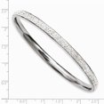 thumbnail image 3 of White Stainless Steel bracelet Bangle Crystal Clear 8.25 in 4 mm, 3 of 3