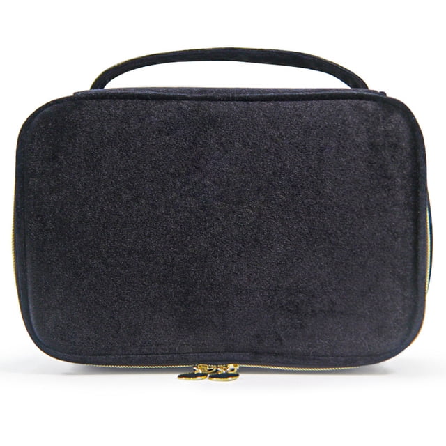 Bolsa de maquillaje, organizador de maquillaje de viaje, bolsas para brochas de maquillaje, color negro