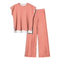 thumbnail image 2 of SDNall Womens Fashionable Casual Sleeveless Front Short Back Long Sleeveless Top And Pants Set, 2 of 9