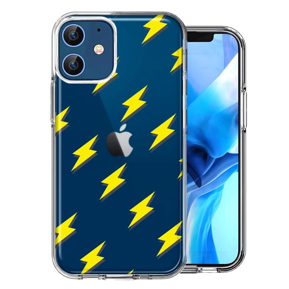 MUNDAZE for Apple iPhone 12 Electric Lightning Bolts Design Double Layer Phone Case Cover